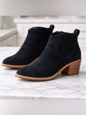 Ugg Kingsburg Black Suede Zip Up Ankle Boots Size 8 Women's